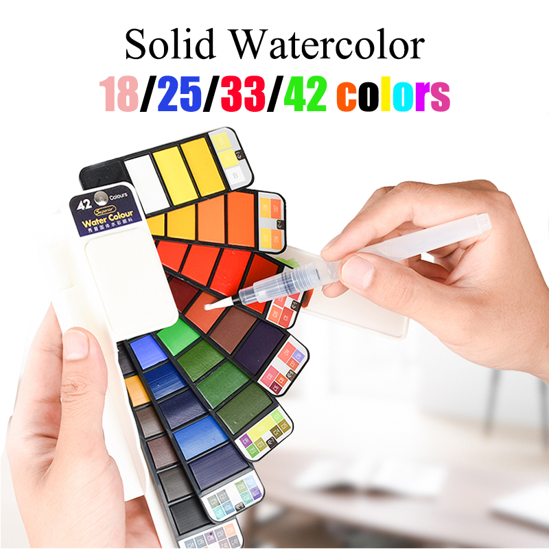 18/25/33/42 Цвет s однотонный  – обзор и цена Watercolor Paint Set Solid Pigment