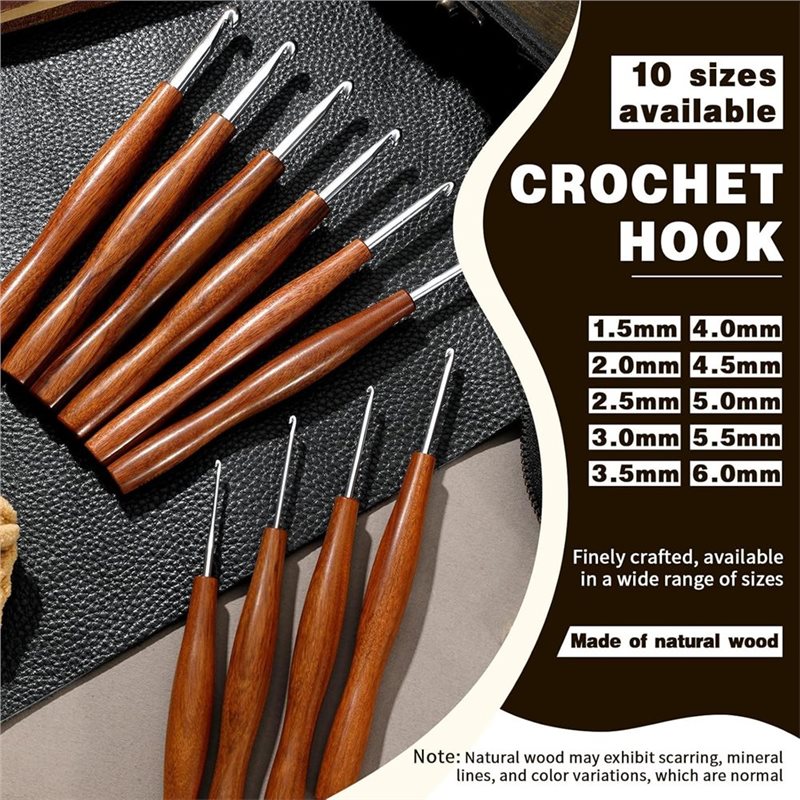 AS94-5, набор из 5 крючков для – обзор и цена Wooden Crochet Hooks Ergonomic Handle